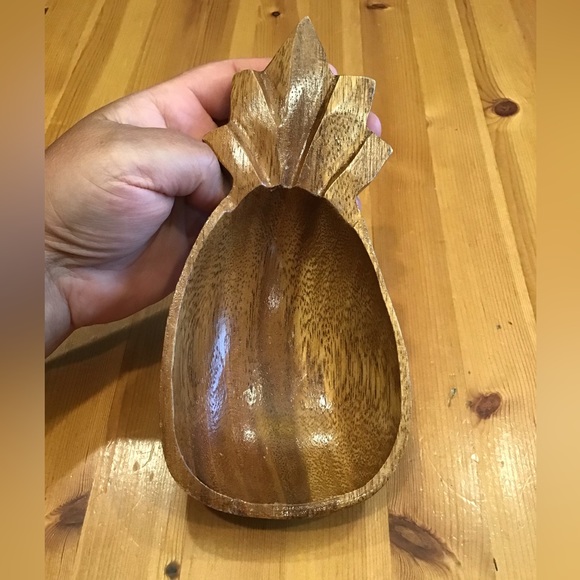 TIKI BAR CARVED PINEAPPLE BOWLS ALII WOODS HONOLULU MONKEY POD TIKI LOUNGE - Picture 6 of 8